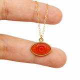 Carnelian Evil Eye Gold Necklace for Positivity