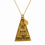 Citrine Triangle Buddha Gold Necklace