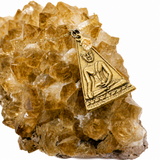 Citrine Triangle Buddha Gold Necklace