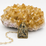 Phra Khun Phaen Citrine Gold Beaded Necklace