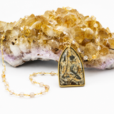 Phra Khun Phaen Citrine Gold Beaded Necklace