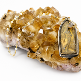 Standing Buddha Pendant Necklace with Herkimer Diamond, Labradorite & Moonstone