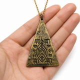 Citrine Triangle Buddha Gold Necklace