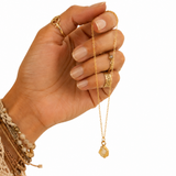 Citrine Droplet Gold Necklace