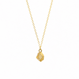 Citrine Droplet Gold Necklace
