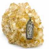 Phra Leela Buddha Amulet Citrine Gold Beaded Necklace