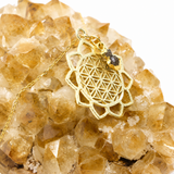 Herkimer Flower of Life Gold Necklace