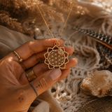 Citrine Flower of Life Gold Necklace