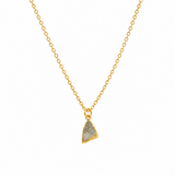 Aquamarine Droplet Charm Necklace on a Gold Filled Chain