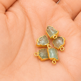 Aquamarine Droplet Charm Necklace on a Gold Filled Chain