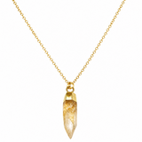 Golden Citrine Point Gold Necklace