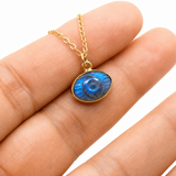 Labradorite Evil Eye Gold Necklace for Protection