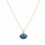 Labradorite Evil Eye Gold Necklace for Protection