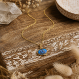 Labradorite Evil Eye Gold Necklace for Protection