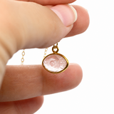 Pink Rose Quartz Evil Eye Gold Necklace for Love and Compassion