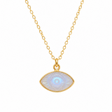 Moonstone Evil Eye Gold Necklace for New Beginnings