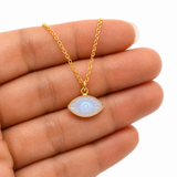 Moonstone Evil Eye Gold Necklace for New Beginnings