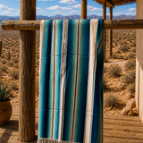 Mexican Serape Blanket - Sky Rainbow