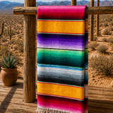 Mexican Serape Blanket - Sky Rainbow