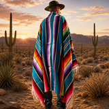 Mexican Serape Blanket - Rainbow