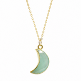 Aqua Chalcedony Mini Moon Crystal for Calm, Intuition & Energy Balance