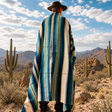 Mexican Serape Blanket - Sky Rainbow