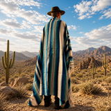 Mexican Serape Blanket - Sky Rainbow