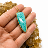 Amazonite Arrowhead Pendant Necklace with Gold Filled Chain