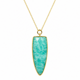 Amazonite Arrowhead Pendant Necklace with Gold Filled Chain