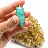 Amazonite Arrowhead Pendant Necklace with Gold Filled Chain