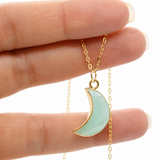 Aqua Chalcedony Mini Moon Crystal for Calm, Intuition & Energy Balance
