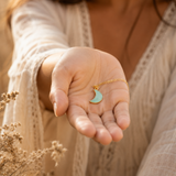 Aqua Chalcedony Mini Moon Crystal for Calm, Intuition & Energy Balance
