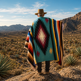 Teal Mexican Aztec Diamond Blanket – Ocean Depth