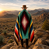 Teal Mexican Aztec Diamond Blanket – Ocean Depth