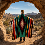 Teal Mexican Aztec Diamond Blanket – Ocean Depth