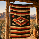 Rust Mexican Aztec Diamond Blanket – Ember Sand
