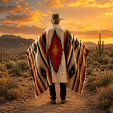 Rust Mexican Aztec Diamond Blanket – South West Sunset