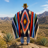Steel Blue Mexican Aztec Diamond Blanket – Rainbow Sky