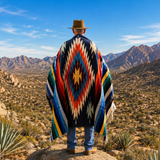 Steel Blue Mexican Aztec Diamond Blanket – Rainbow Sky