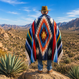 Steel Blue Mexican Aztec Diamond Blanket – Rainbow Sky
