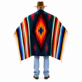 Navy Mexican Aztec Diamond Blanket – Midnight Sky