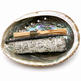 Abalone Shell Cleansing Bundle with Sage, Copal & Palo Santo