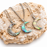 Abalone Moon Necklace – Gold and Silver Lunar Jewelry