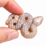 Moonstone Carving of Mystical Snake