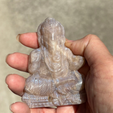 Golden Moonstone Crystal Ganesh Carving
