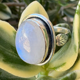 Moonstone Oval Shape Sterling Silver Ring