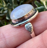 Moonstone Oval Shape Sterling Silver Ring