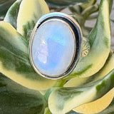 Moonstone Oval Shape Sterling Silver Ring