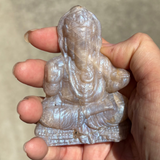 Golden Moonstone Crystal Ganesh Carving