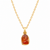 Raw Carnelian Gold Necklace